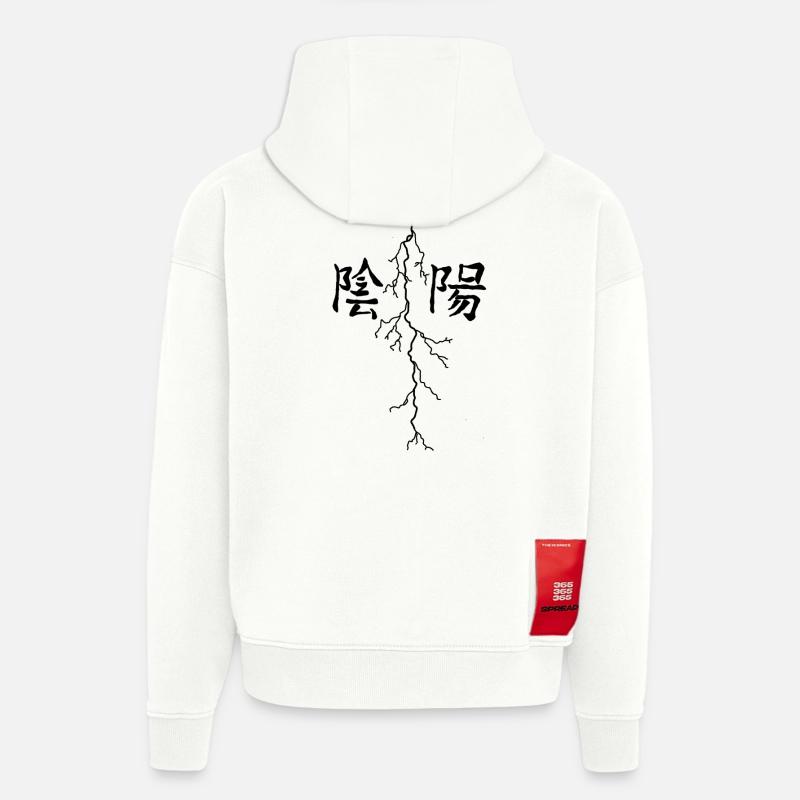 Conception de l’éclairage - Sweat à capuche bio épais oversize fabriqué en UE - OFF WHITE