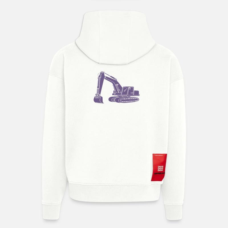 Baggerfahrer Silhouette - Baugeräteführer - Hoodie- made by SPREAD  - OFF WHITE
