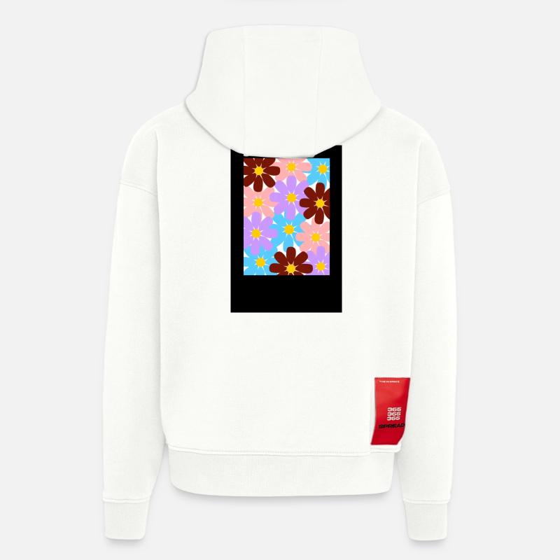 Bunte Blüten Muster - Hoodie- made by SPREAD  - OFF WHITE