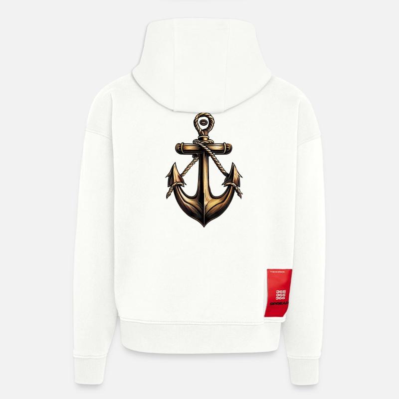 Bronze Anker Motorbootfahrer Segelbootfahrer - Hoodie- made by SPREAD - OFF WHITE