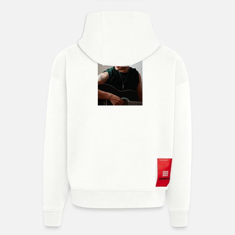 Guitare de soirée studio - Sweat à capuche bio épais oversize fabriqué en UE - OFF WHITE