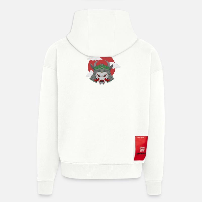 Oni x Samurai Graugrün - Hoodie- made by SPREAD  - OFF WHITE