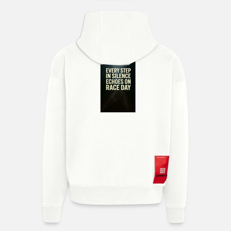 Step_in_Silence - Sweat à capuche bio épais oversize fabriqué en UE - OFF WHITE