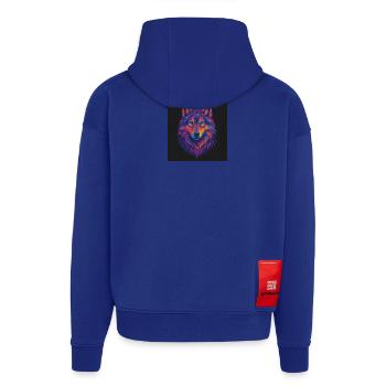 Neon Wolf Head Art - Hoodie- made by SPREAD  - OFF WHITE - Back