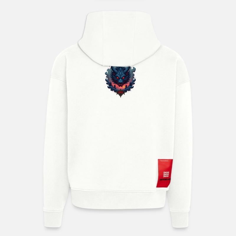 Shadow Oni – Japanischer Dämonenwolf - Hoodie- made by SPREAD  - OFF WHITE