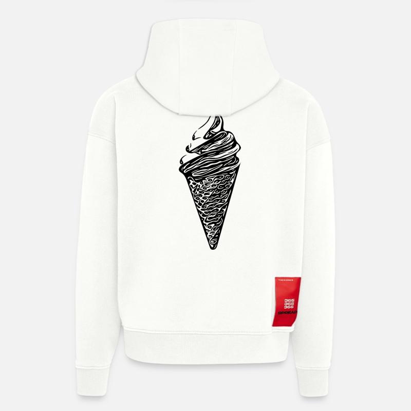 Cooles Softeis in Waffel - Hoodie- made by SPREAD  - OFF WHITE