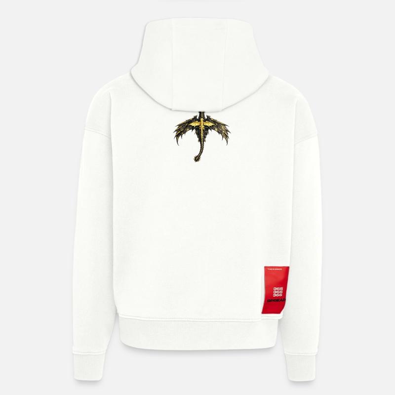 Dragons de la Quatrième Aile - Sweat à capuche bio épais oversize fabriqué en UE - OFF WHITE