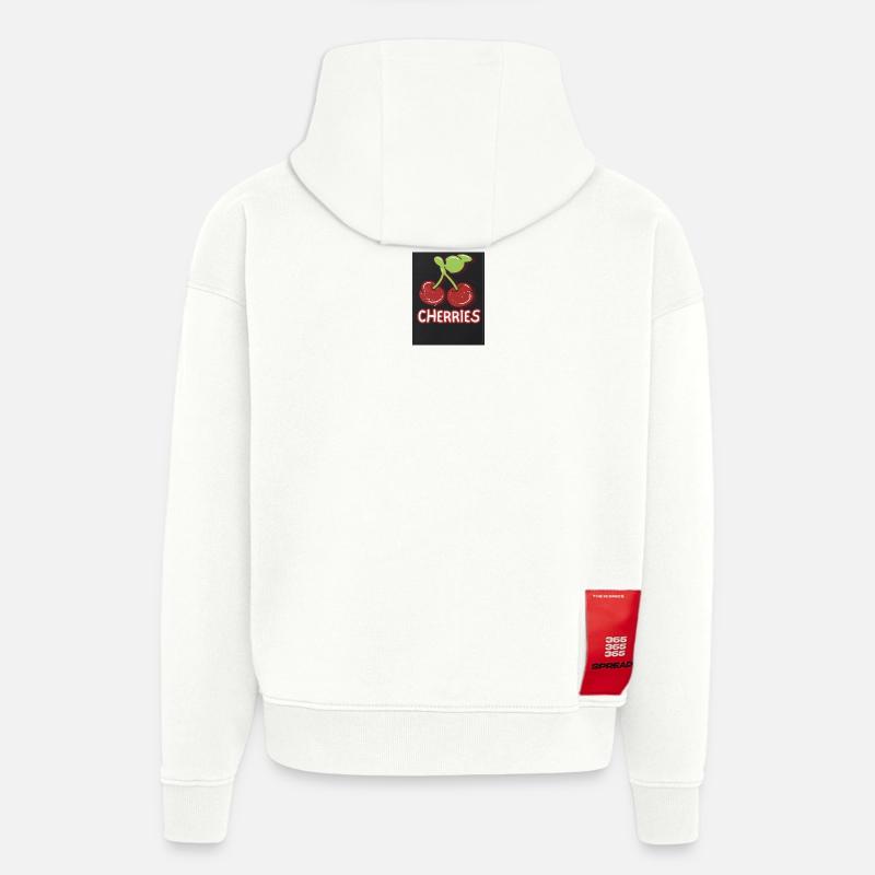 Cherry Duo Retro Badge - Hoodie- made by SPREAD  - OFF WHITE
