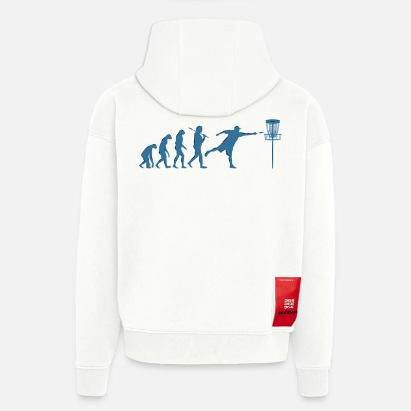 Disc Golf Evolution - Hoodie- made by SPREAD  - OFF WHITE