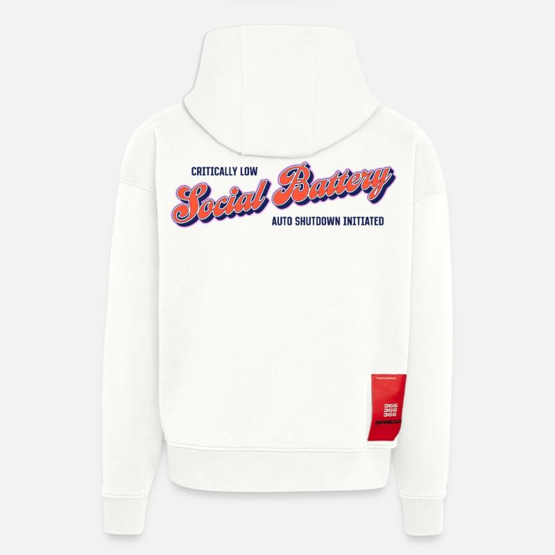Battery level: Social empty – autoshutdown activated - Hoodie- made by SPREAD  - OFF WHITE