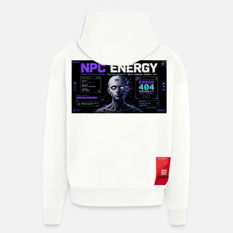 NPC ENERGY ERROR 404 - Hoodie- made by SPREAD  - OFF WHITE