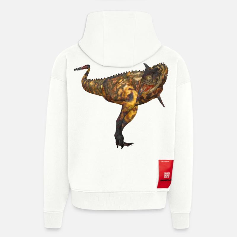 Carnotaurus - Sweat à capuche bio épais oversize fabriqué en UE - OFF WHITE