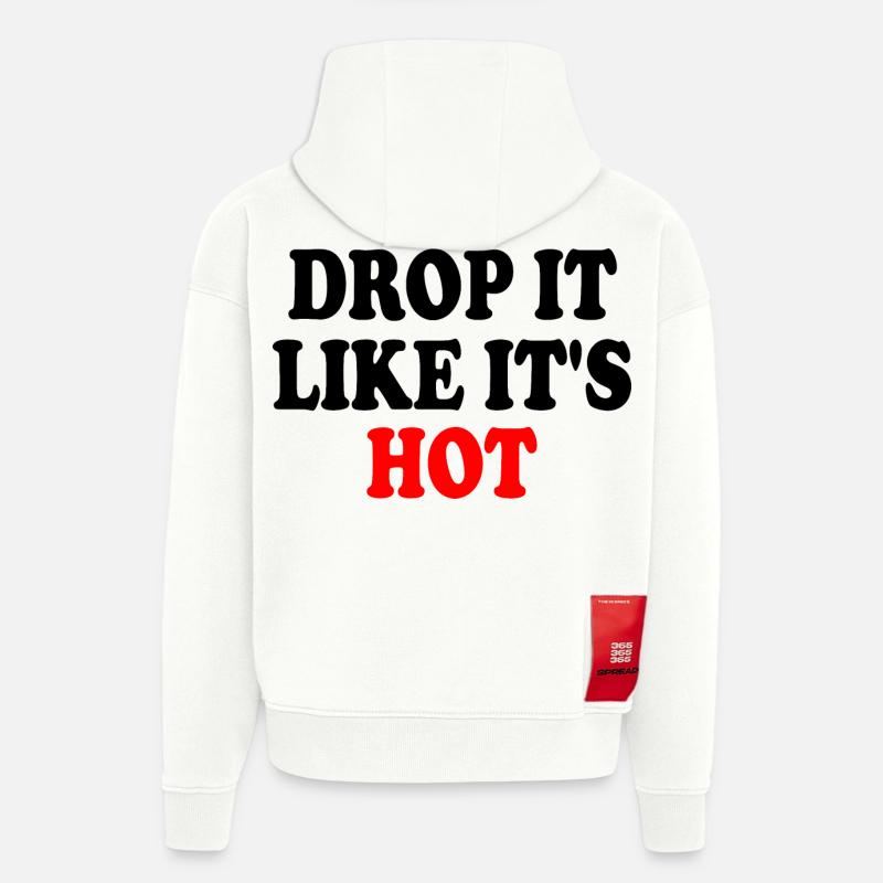 drop it like its hot - Sweat à capuche bio épais oversize fabriqué en UE - OFF WHITE