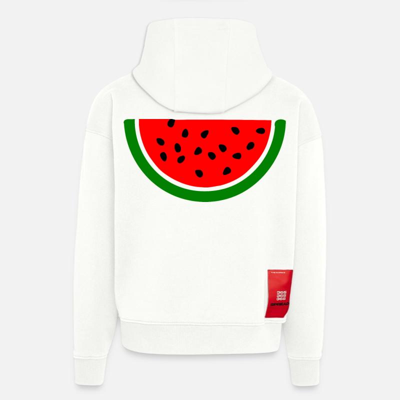 Melon pastèque - Sweat à capuche bio épais oversize fabriqué en UE - OFF WHITE