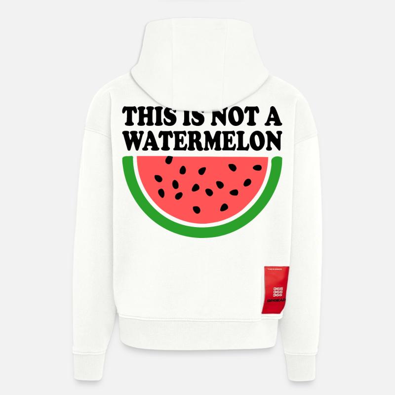 THIS IS NOT A WATERMELON - Sweat à capuche bio épais oversize fabriqué en UE - OFF WHITE
