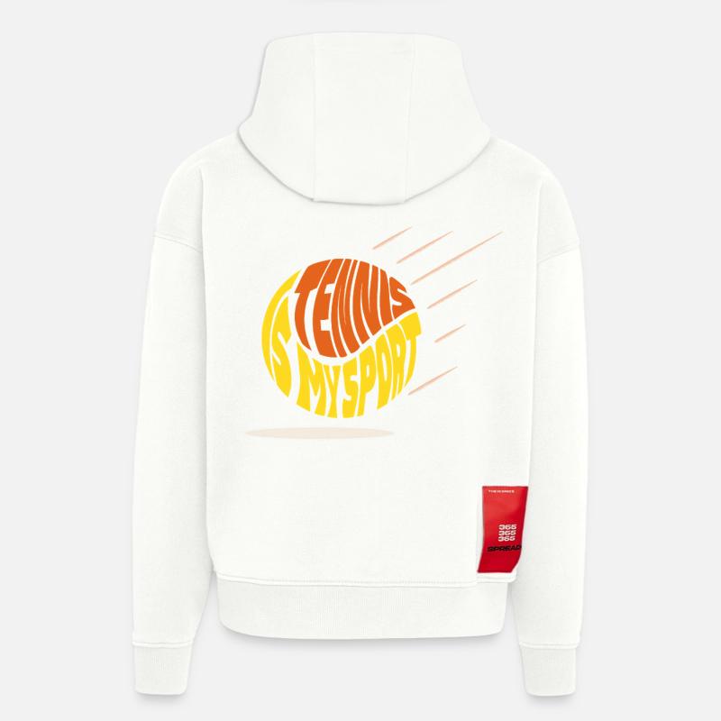 tennis stylisé - Sweat à capuche bio épais oversize fabriqué en UE - OFF WHITE
