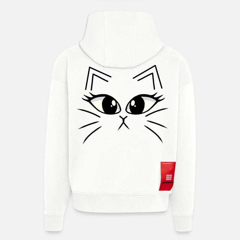 Chaton, chat, chat - Sweat à capuche bio épais oversize fabriqué en UE - OFF WHITE