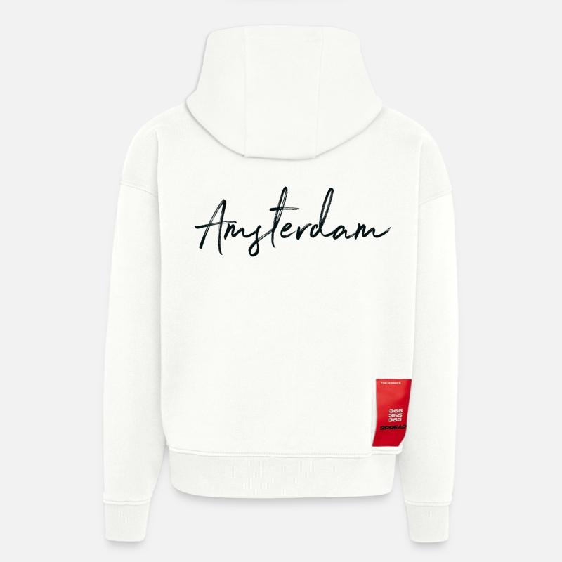 Amsterdam - Sweat à capuche bio épais oversize fabriqué en UE - OFF WHITE