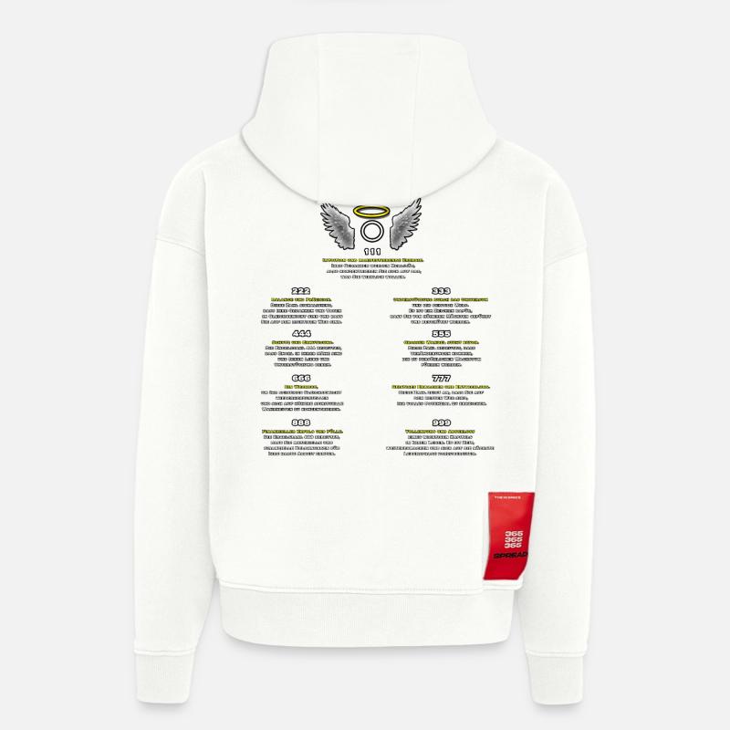 Engelzahlen Muster der Manifestation - Hoodie- made by SPREAD - OFF WHITE