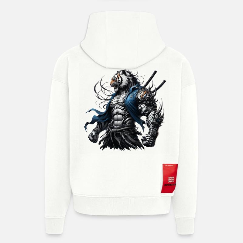 Samurai Tiger - Hoodie- made by SPREAD  - OFF WHITE