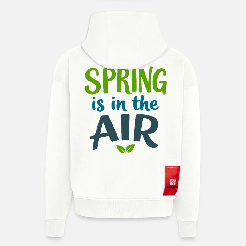 Le printemps est dans l’air - Sweat à capuche bio épais oversize fabriqué en UE - OFF WHITE