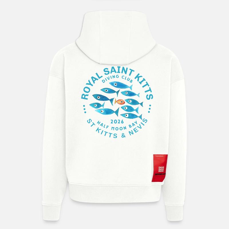 Royal Saint Kitts Diving 2026 - Sweat à capuche bio épais oversize fabriqué en UE - OFF WHITE