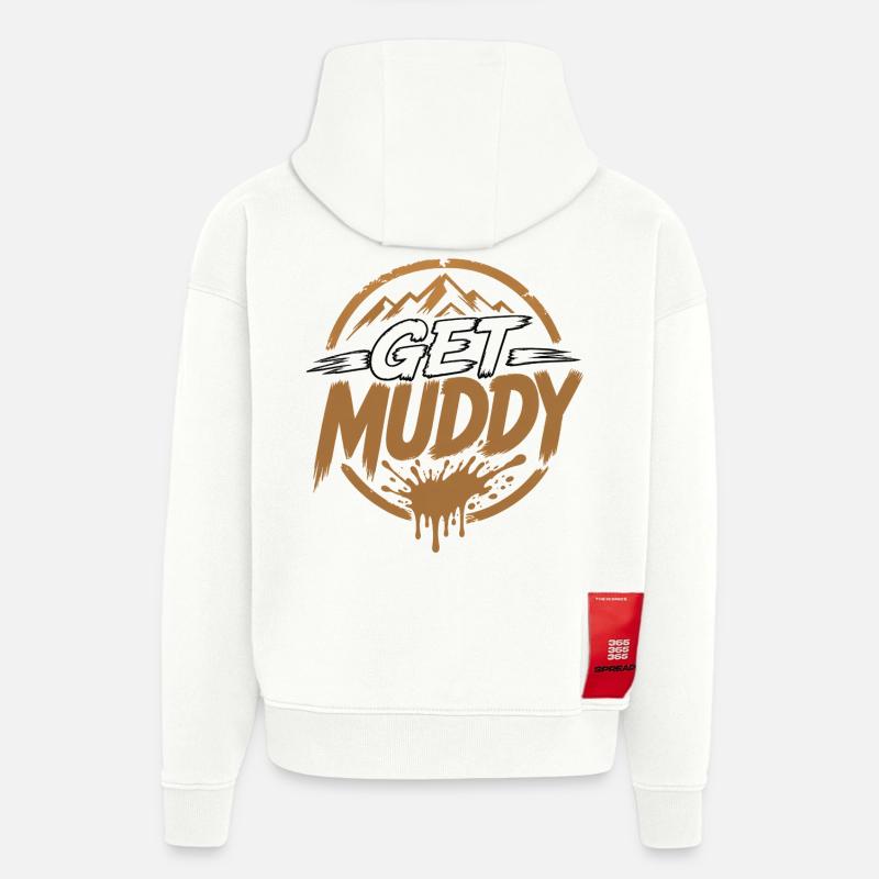 Boue - Sweat à capuche bio épais oversize fabriqué en UE - OFF WHITE