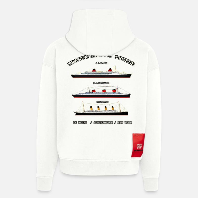 TRANSATLANTIC LEGEND Louis RUNEMBERG © Adagp - Sweat à capuche bio épais oversize fabriqué en UE - OFF WHITE