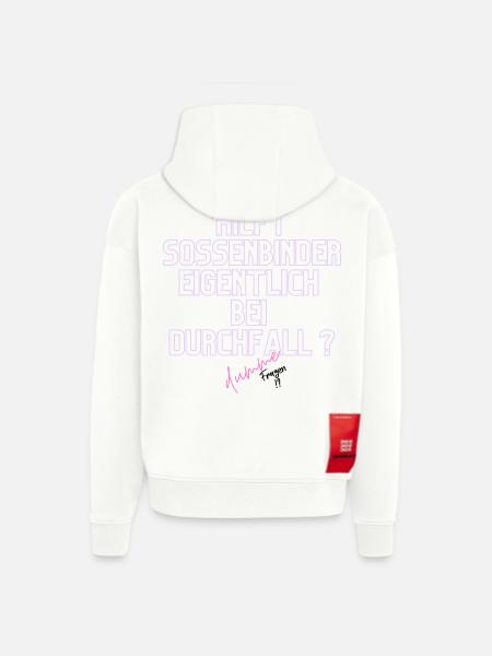 Durchfall Humor Neontext - Hoodie- made by SPREAD - OFF WHITE