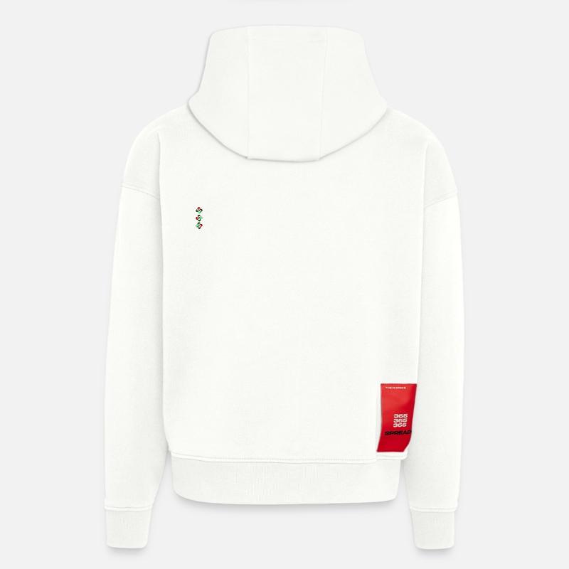 Croix Basque Lauburu - Sweat à capuche bio épais oversize fabriqué en UE - OFF WHITE