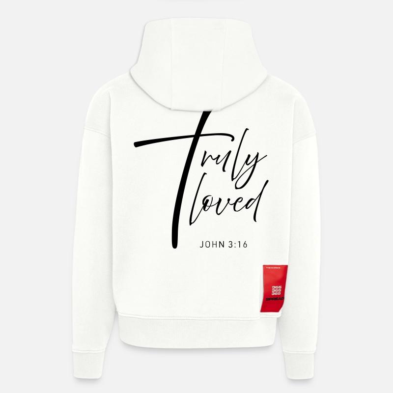 CROSS truly loved - Hoodie- made by SPREAD - OFF WHITE