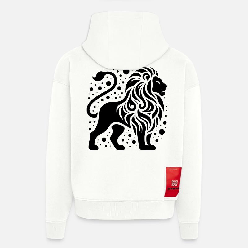 Stolzer Löwe mit wilder Mähne - Hoodie- made by SPREAD  - OFF WHITE