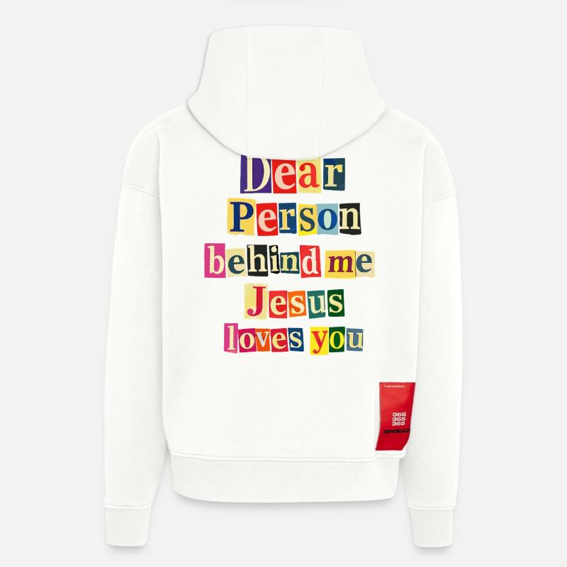 Jesus liebt dich positive Botschaft - Hoodie- made by SPREAD - OFF WHITE