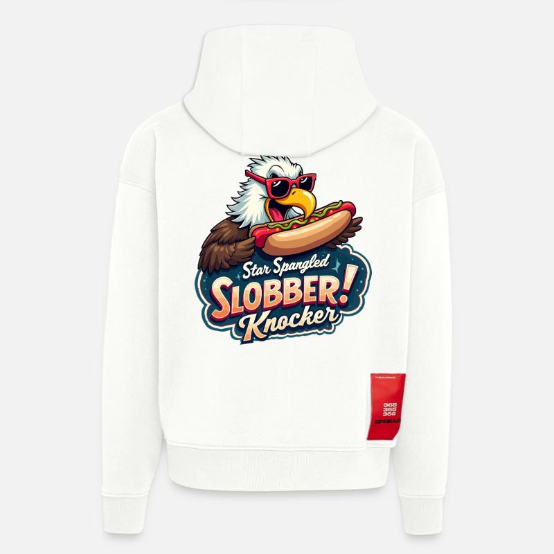 Heurtoir de bave étoilée - Sweat à capuche bio épais oversize fabriqué en UE - OFF WHITE