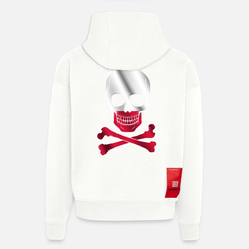 Drapeau de la Pologne - Sweat à capuche bio épais oversize fabriqué en UE - OFF WHITE
