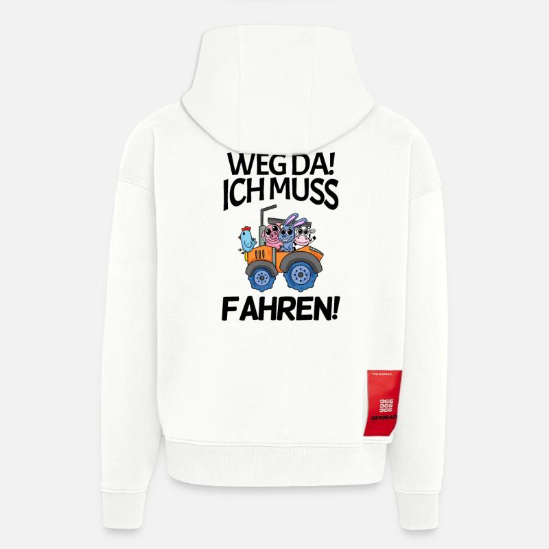 Traktor Trecker Spruch - Hoodie- made by SPREAD  - OFF WHITE