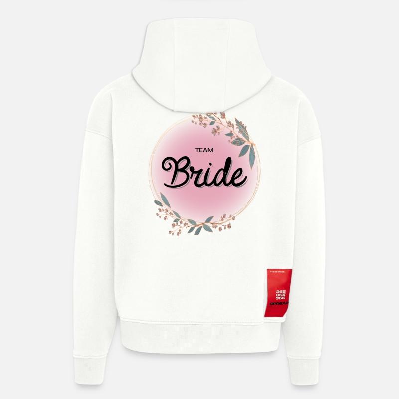 Équipe Bride4 - Sweat à capuche bio épais oversize fabriqué en UE - OFF WHITE