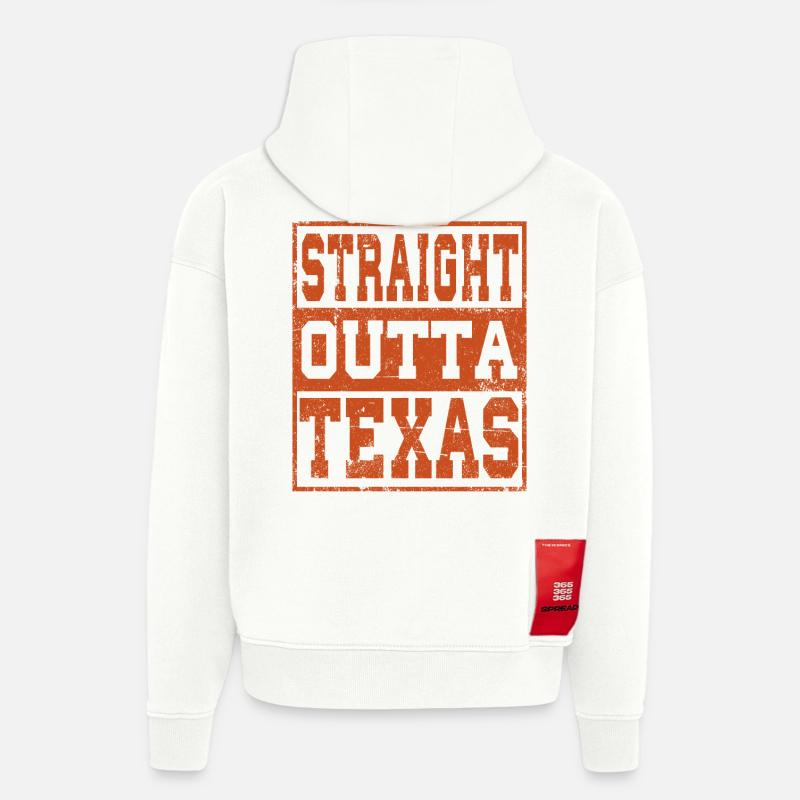 texas Dire drôle texas Cadeau - Sweat à capuche bio épais oversize fabriqué en UE - OFF WHITE