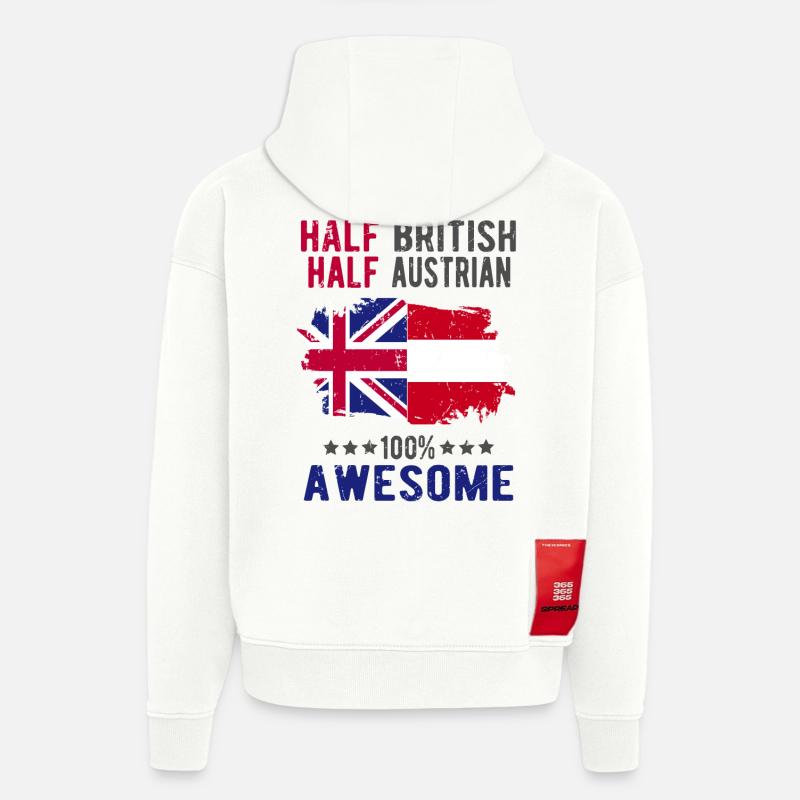 Half British Half Austrian - Hoodie- made by SPREAD  - OFF WHITE