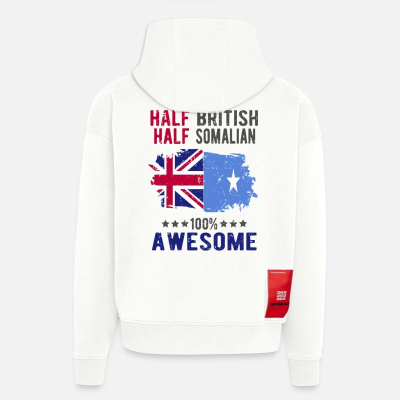 Halb Brite Halb Somalier - Hoodie- made by SPREAD  - OFF WHITE