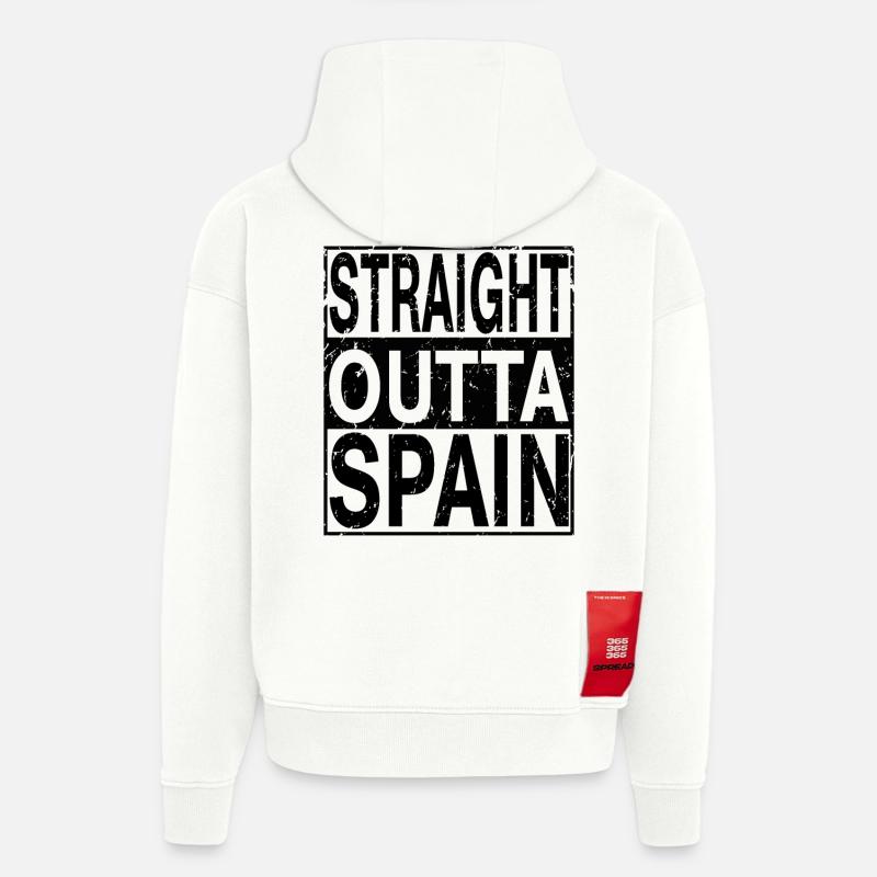 Spanien Straight outta Spanien - Hoodie- made by SPREAD  - OFF WHITE