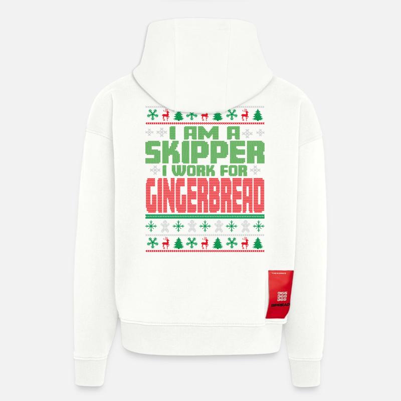 Skipper Citation de Noël - Sweat à capuche bio épais oversize fabriqué en UE - OFF WHITE
