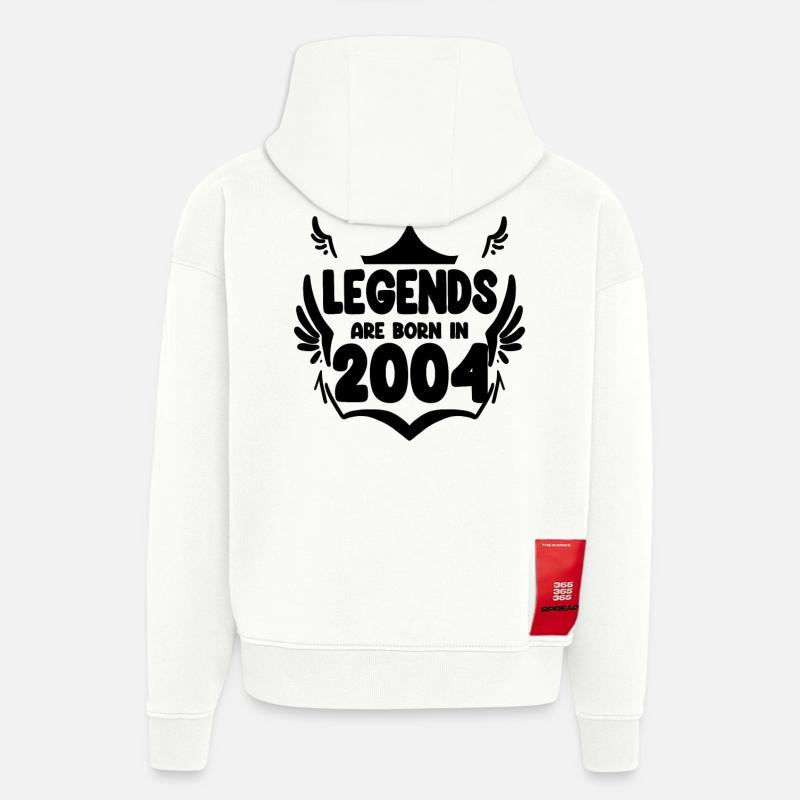 2004 - Né en 2004 - Sweat à capuche bio épais oversize fabriqué en UE - OFF WHITE