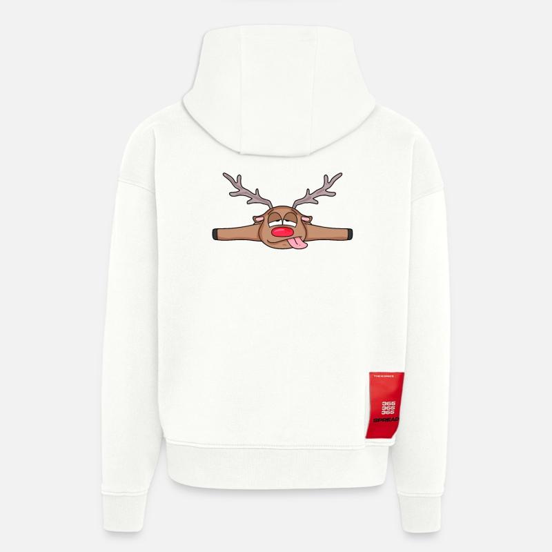 Chevreuil couché - Sweat à capuche bio épais oversize fabriqué en UE - OFF WHITE