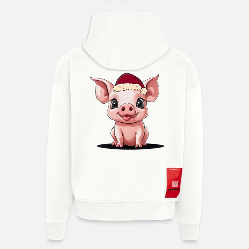 Père Noël Noël - Sweat à capuche bio épais oversize fabriqué en UE - OFF WHITE