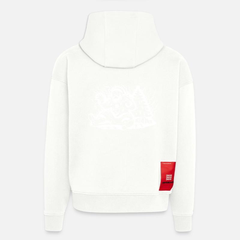 Weihnachtsmann Stromschlag Am Baum - Hoodie- made by SPREAD  - OFF WHITE