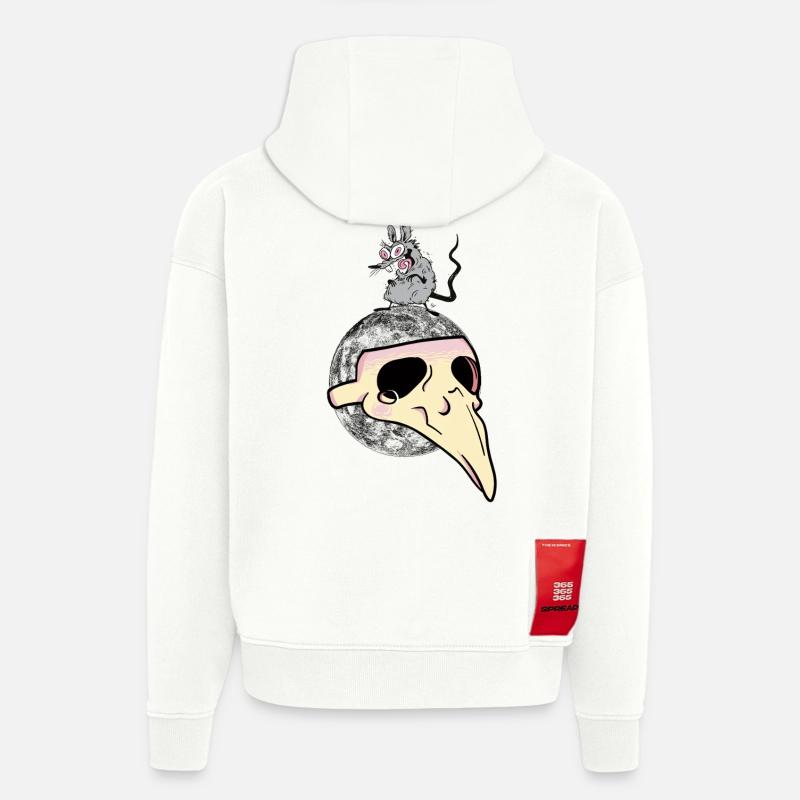 Peste terrestre Planète peste Pollution - Sweat à capuche bio épais oversize fabriqué en UE - OFF WHITE