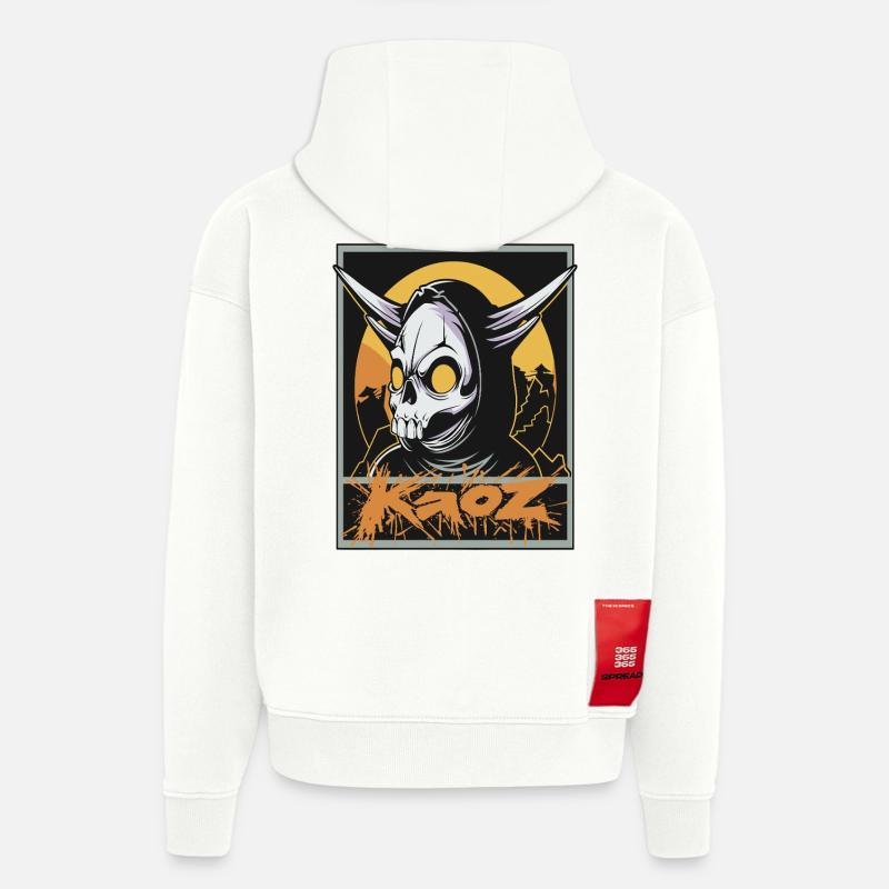 Doom Reaper – Faucheuse infernale - Sweat à capuche bio épais oversize fabriqué en UE - OFF WHITE