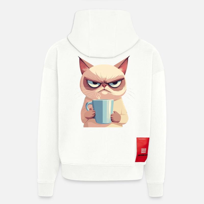 Grumpy Style: with Coffee - Hoodie- made by SPREAD  - OFF WHITE