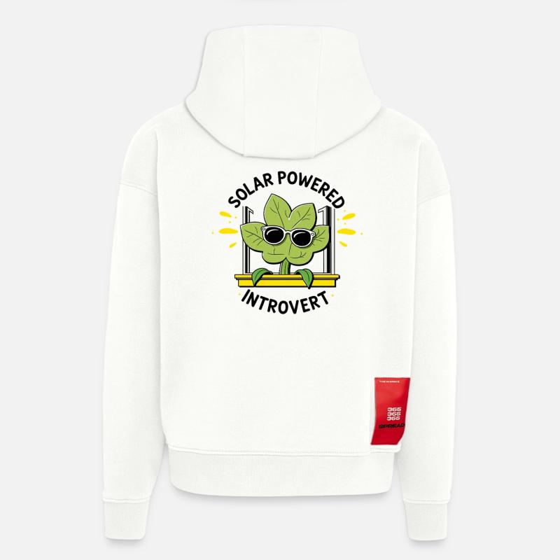Solar Powered Introvert – Plant Joke - Hoodie- made by SPREAD  - OFF WHITE